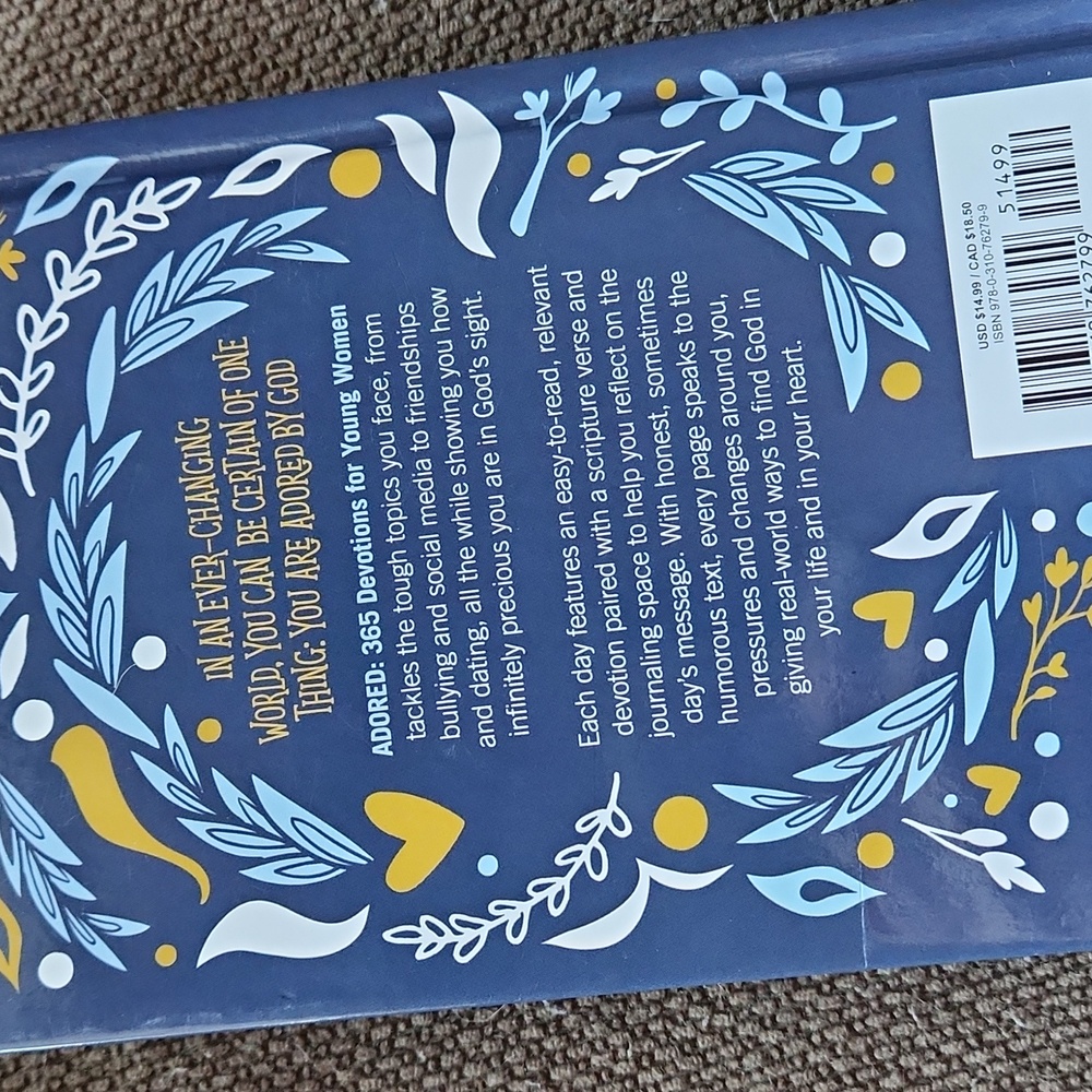 Adored 365 day devotional book for young women - Picture 2 of 4